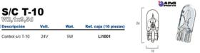 ADR 84010010 - LAMPARA CONTROL S/C T10 24V 5W