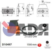 VIGNAL D10497 - GALIBO LATERAL TRAILER 2 LEDS LG:500 MM