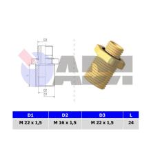 RAUFOSS 6237730 - BULKHEAD COUPLING M22X1,5 - M16X1,5 - M22X1,5