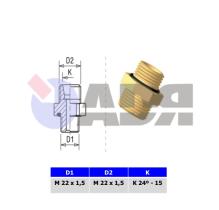 RAUFOSS 6126278 - TRANSFER ADAPTER WITH O-RING M22X1,5 - M22X1,5 CôNE 24° - T